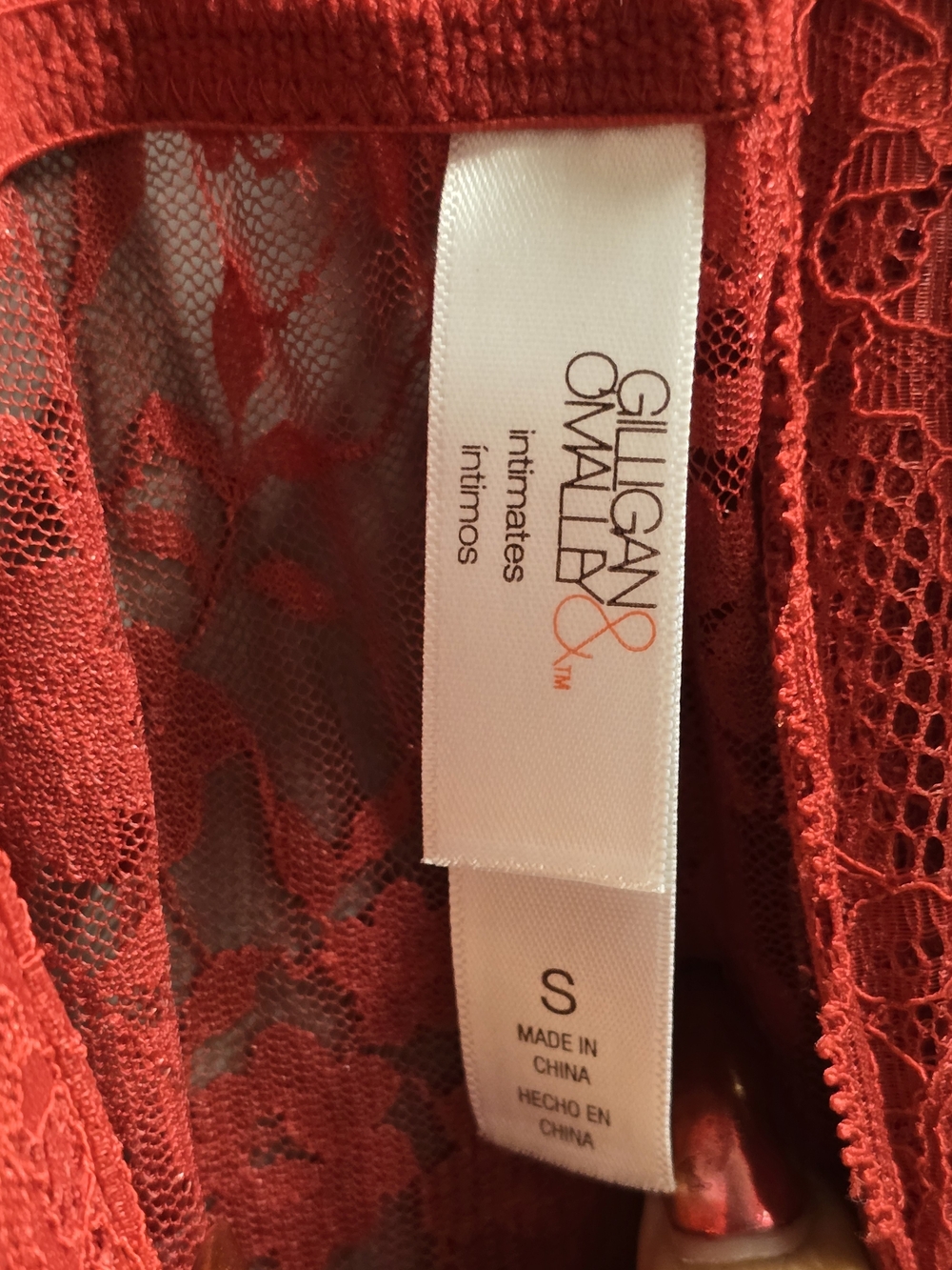 Gilligan & O'Malley Red Lace Racerback Chemise - Picture 3 of 3